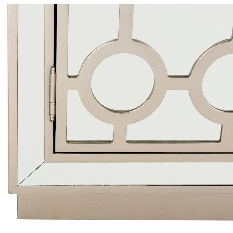 Art Deco Mirrored 2-Door Storage Chest, 32"W x 16"D x 29"H