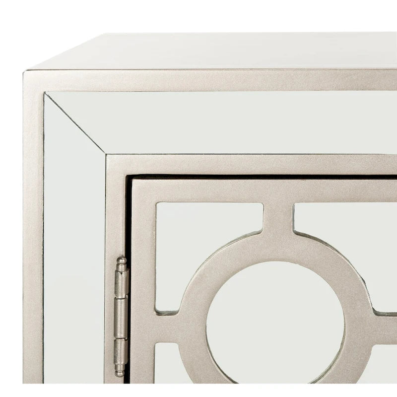 Art Deco Mirrored 2-Door Storage Chest, 32"W x 16"D x 29"H