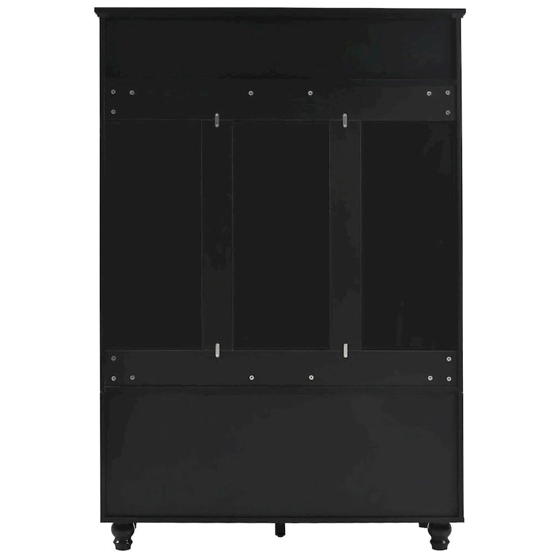 5-in-1 Hall Tree with Shutter Doors, Storage Bench, Coat Rack and 4 Hooks - 47.2" Wide