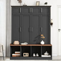 Hall Tree with Shoe Cubbies, Coat Rack and Storage Bench