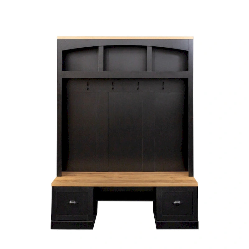Hall Tree with Shoe Cubbies, Coat Rack and Storage Bench