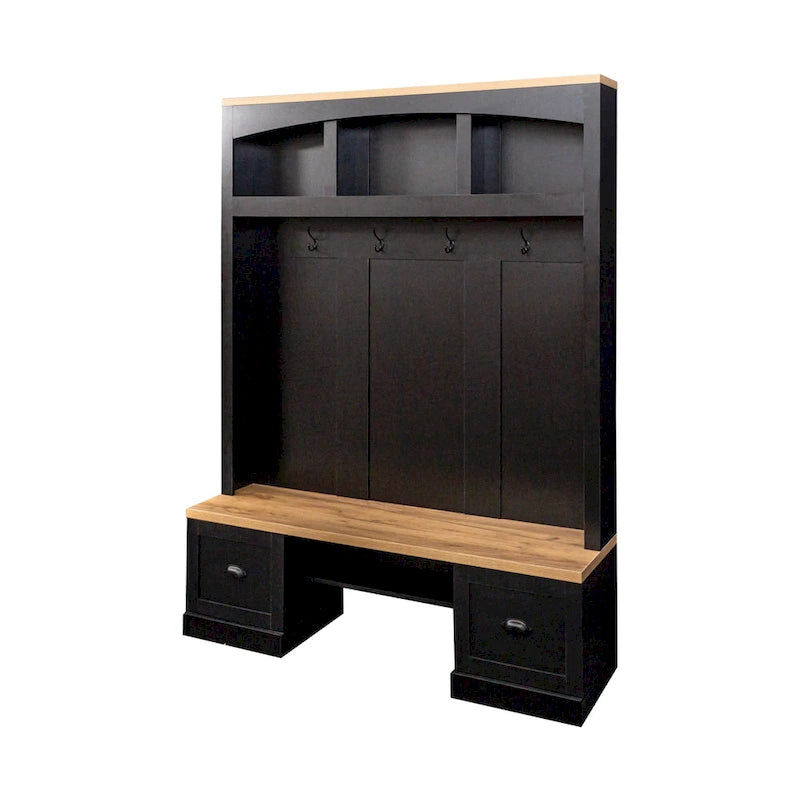 Hall Tree with Shoe Cubbies, Coat Rack and Storage Bench