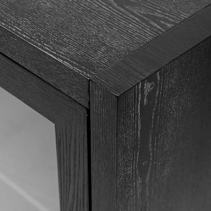 34 Inch Tall 3-Door Accent Cabinet with Glass Doors and Adjustable Shelf