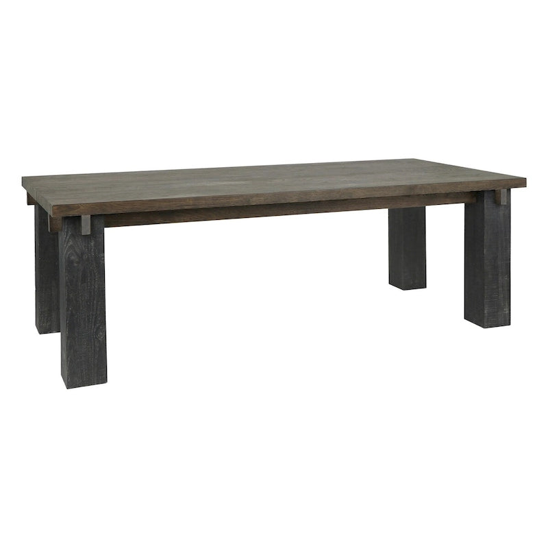 90 Inch Reclaimed Solid Oak Wood Farmhouse Dining Table - Seats 8