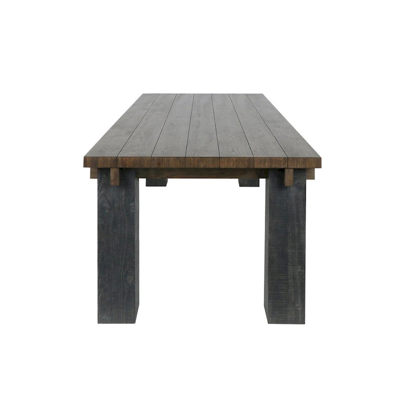 90 Inch Reclaimed Solid Oak Wood Farmhouse Dining Table - Seats 8