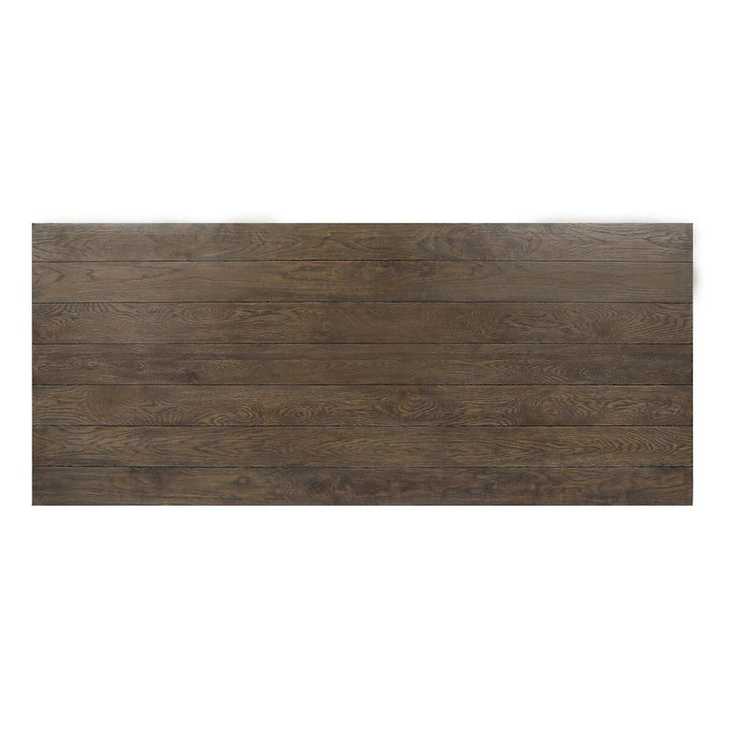 90 Inch Reclaimed Solid Oak Wood Farmhouse Dining Table - Seats 8