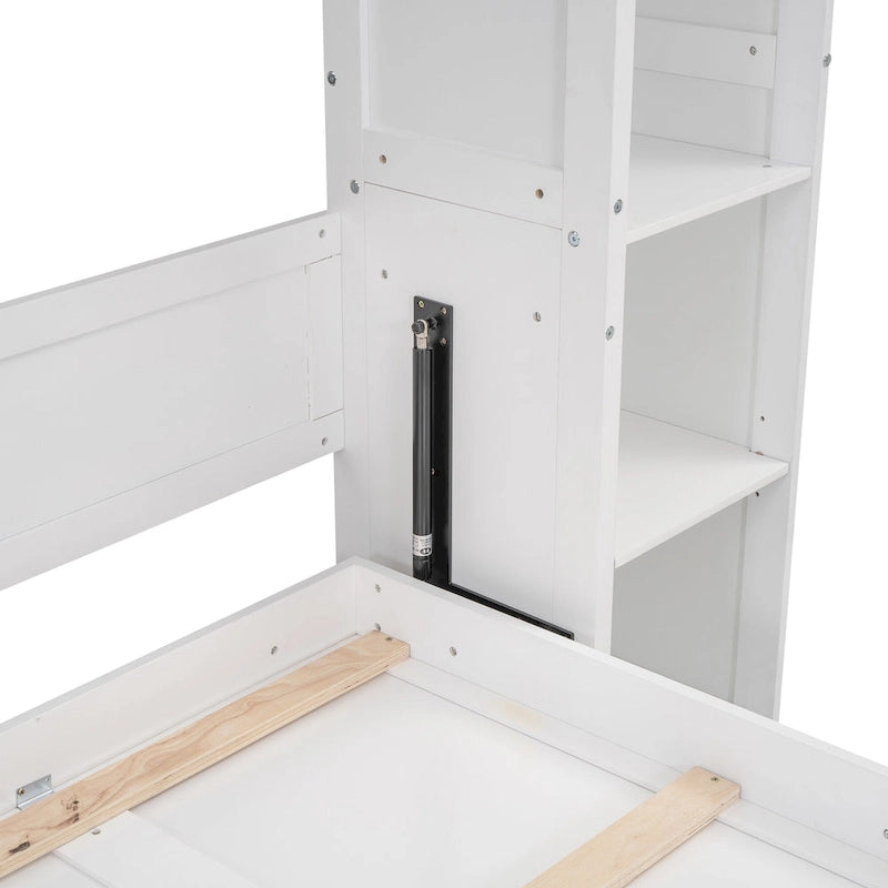 Queen/Full Size Fold-Away Murphy Wall Bed with Side Shelves