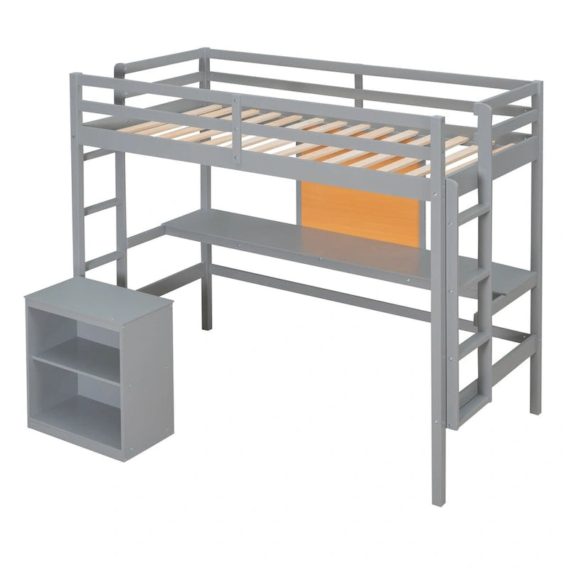 Twin Loft Bed with Desk for Kids
