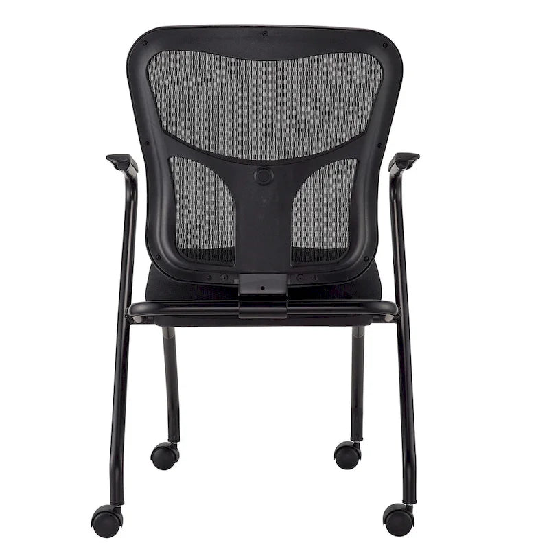 Folding Chairs with Mesh Back and Fabric Seat, Set of 2