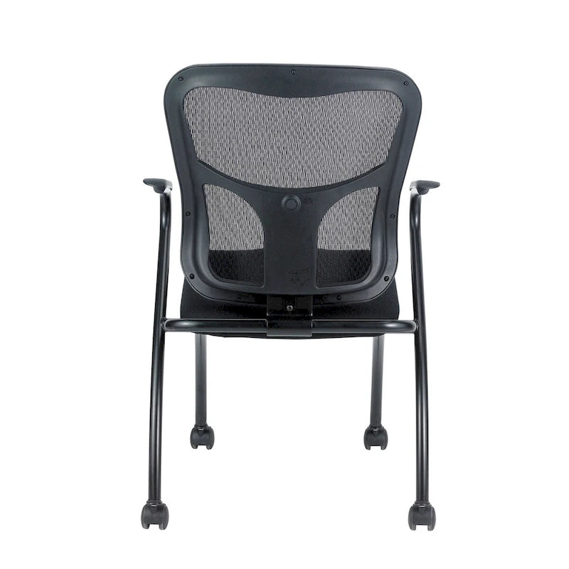 Folding Chairs with Mesh Back and Fabric Seat, Set of 2