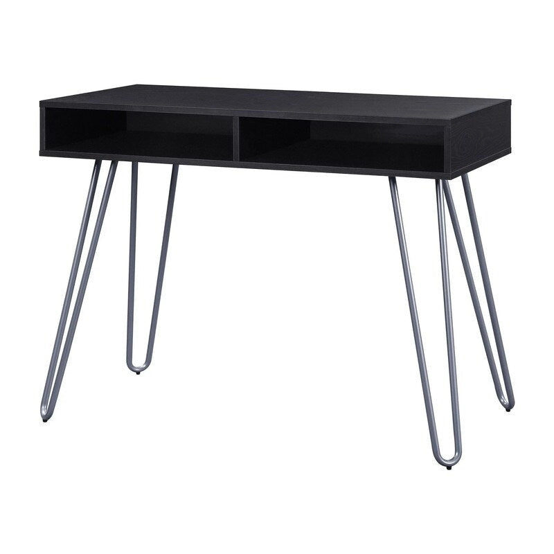 Hairpin Writing Desk with Open Storage Compartment