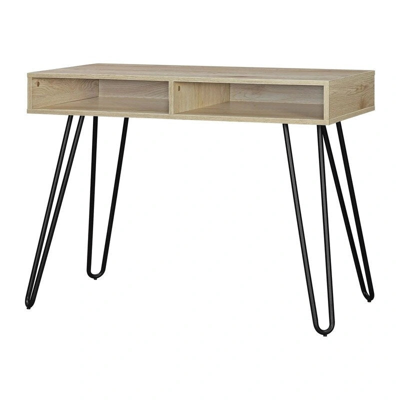 Hairpin Writing Desk with Open Storage Compartment