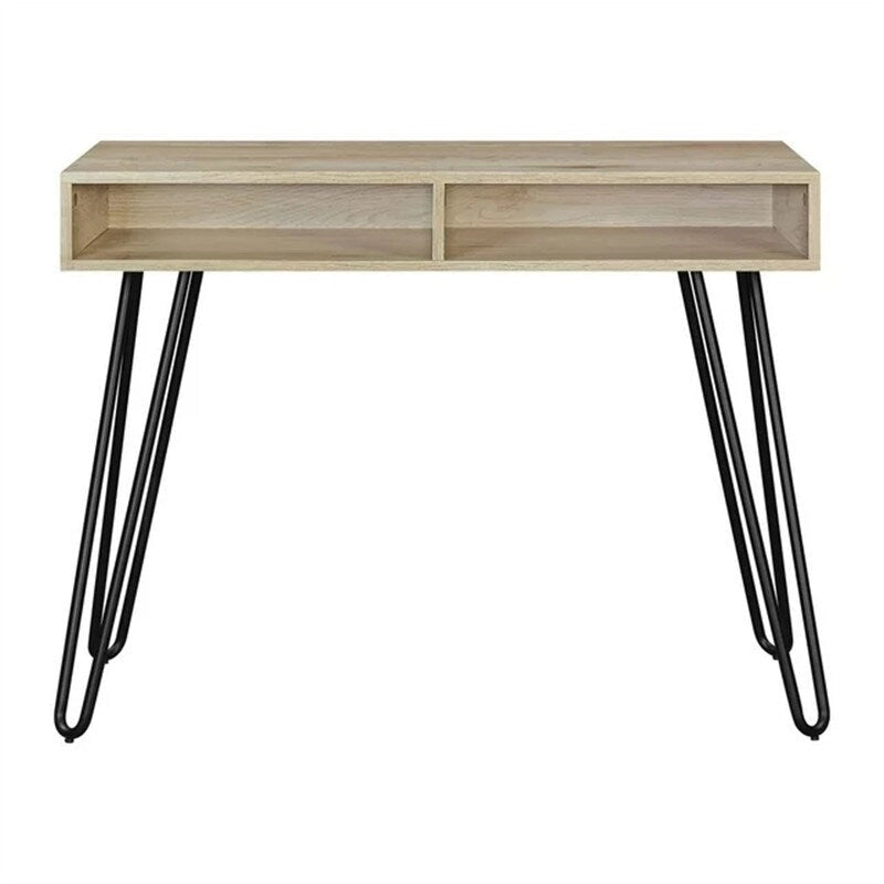 Hairpin Writing Desk with Open Storage Compartment