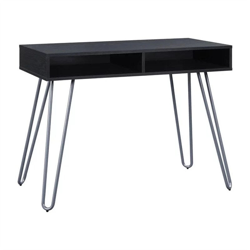 Hairpin Writing Desk with Open Storage Compartment