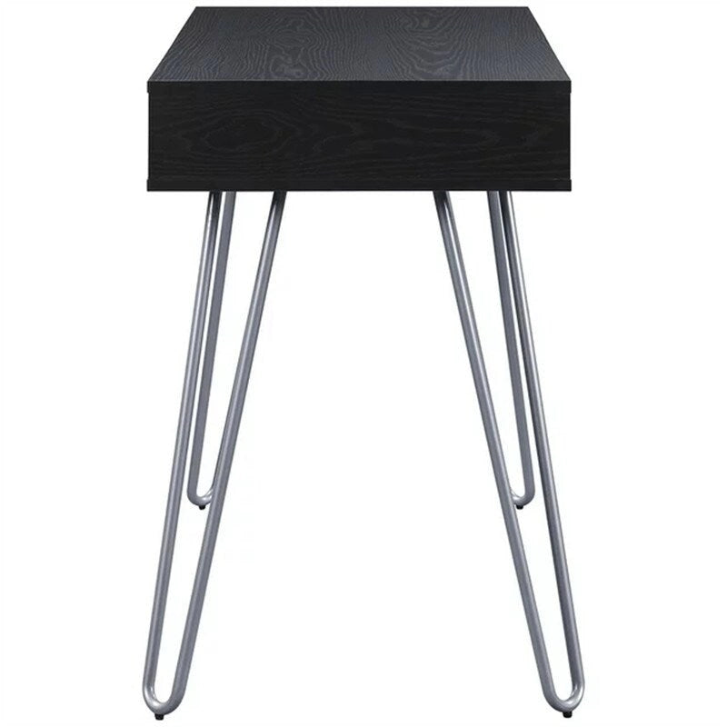 Hairpin Writing Desk with Open Storage Compartment