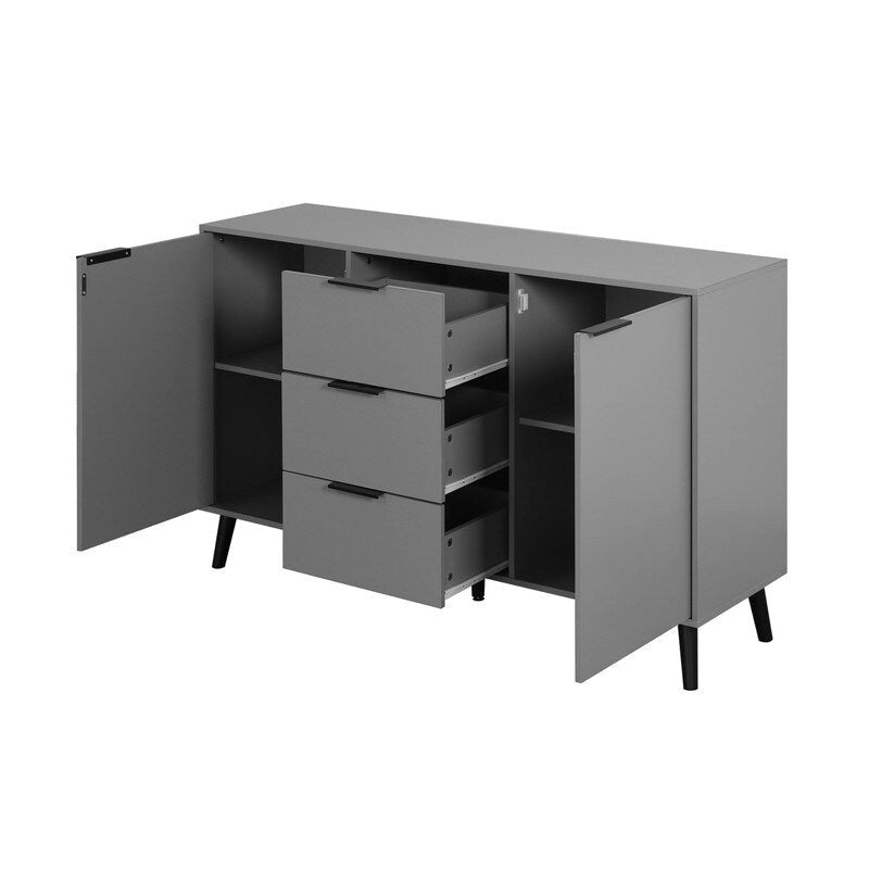47-Inch Kitchen Sideboard Cabinet with 3 Drawers and 2 Doors