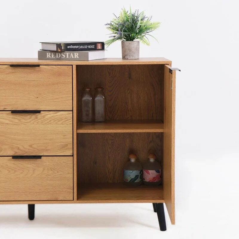 47-Inch Kitchen Sideboard Cabinet with 3 Drawers and 2 Doors