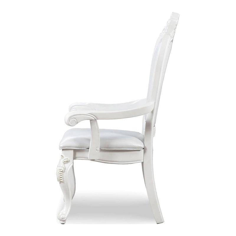 Traditional Solid Wood Dining Arm Chairs with Nailhead Trim, Set of 2