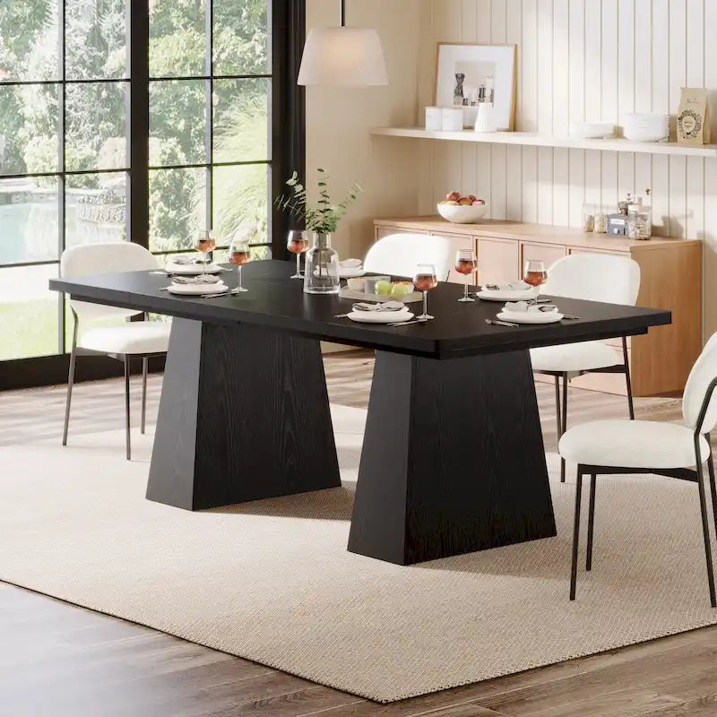 63-Inch Modern Rectangular Dining Table for 4-6 People