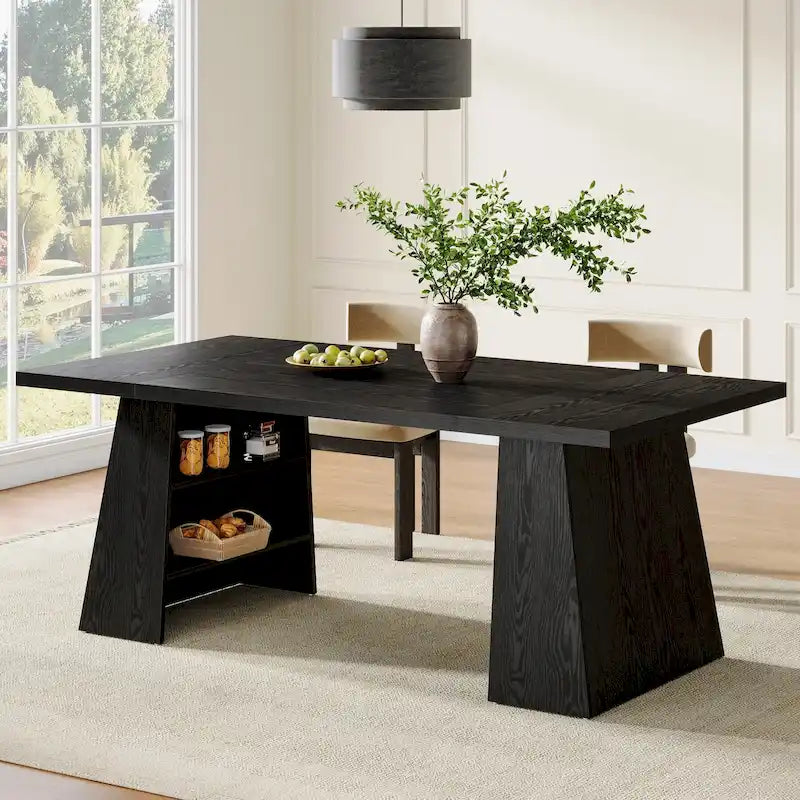 63-Inch Modern Rectangular Dining Table for 4-6 People