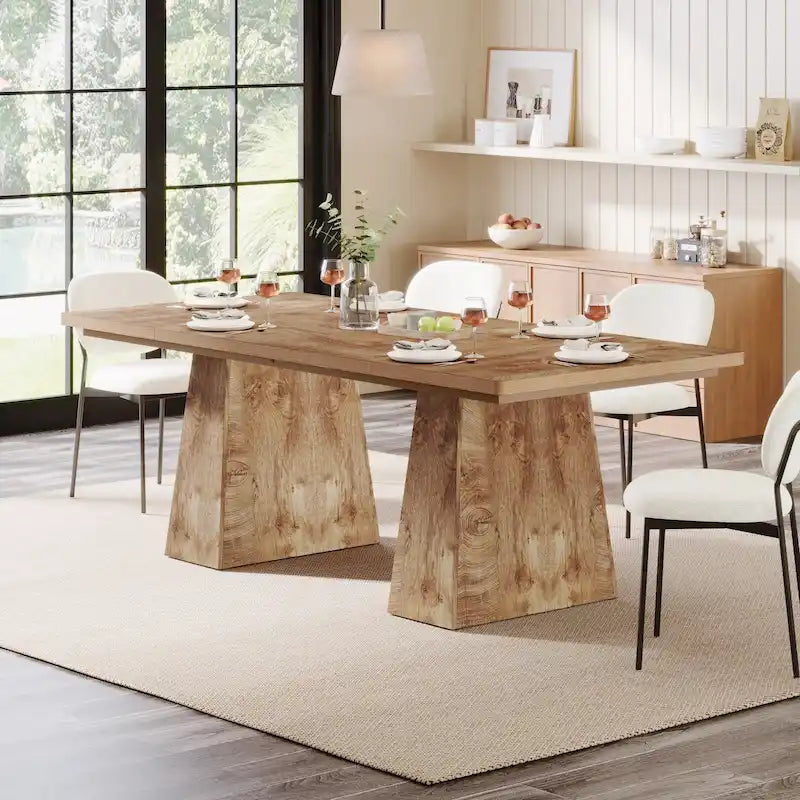63-Inch Modern Rectangular Dining Table for 4-6 People