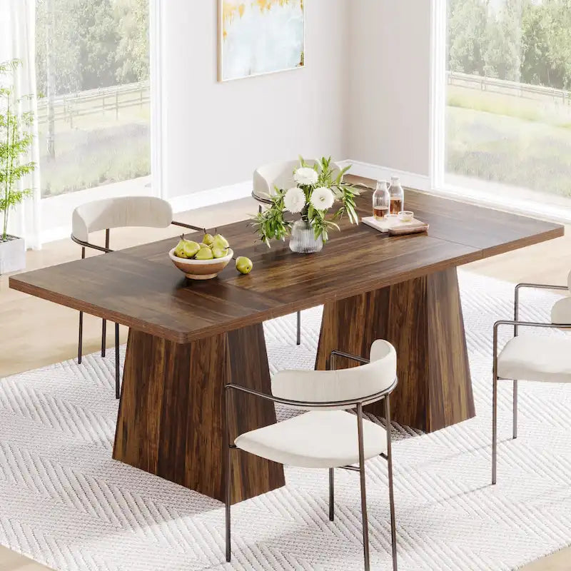 63-Inch Modern Rectangular Dining Table for 4-6 People