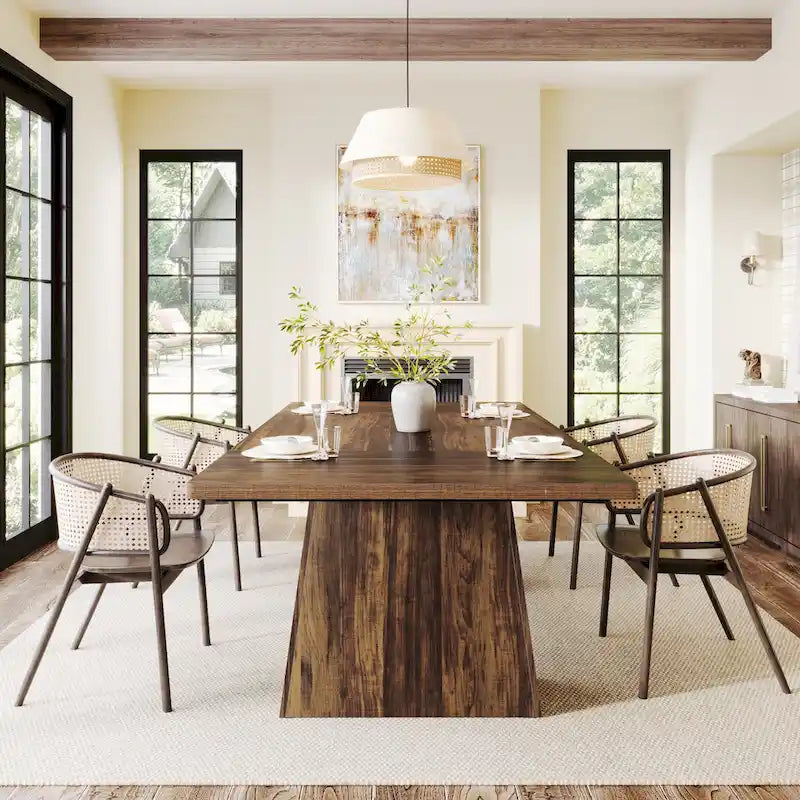 63-Inch Modern Rectangular Dining Table for 4-6 People