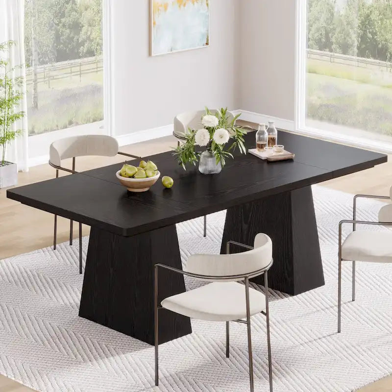 63-Inch Modern Rectangular Dining Table for 4-6 People