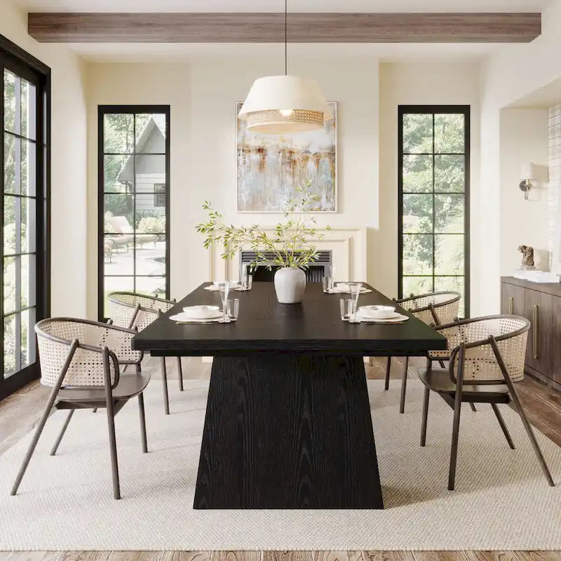 63-Inch Modern Rectangular Dining Table for 4-6 People