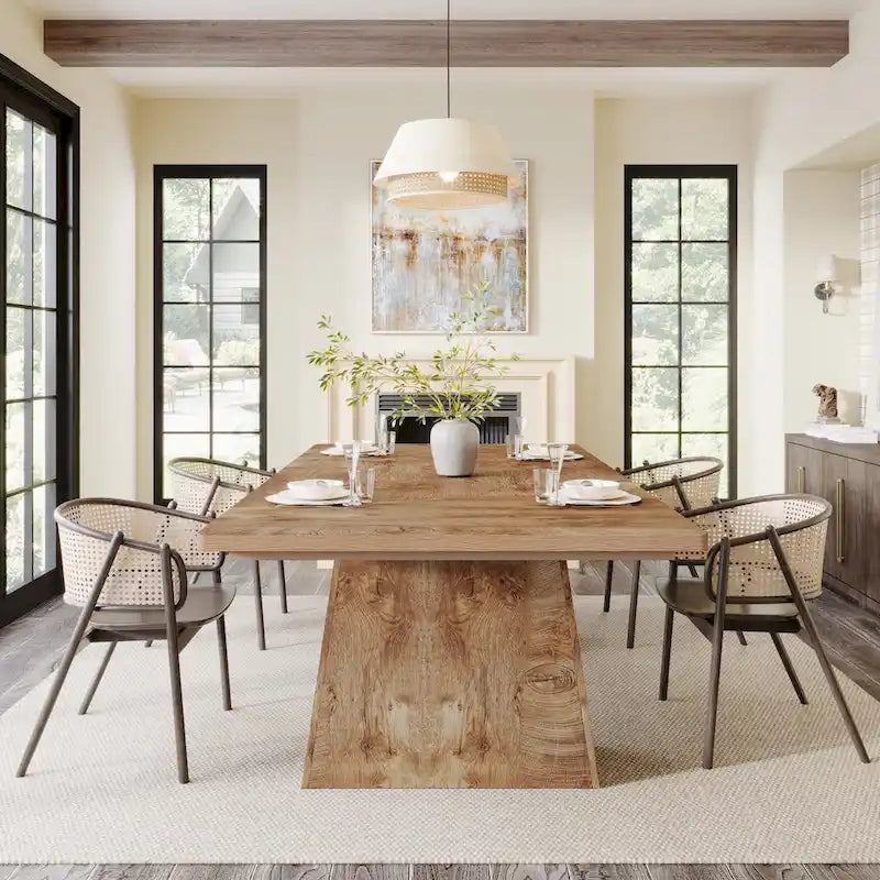 63-Inch Modern Rectangular Dining Table for 4-6 People