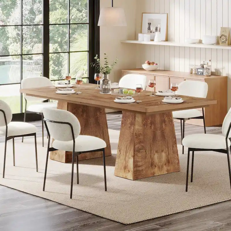 63-Inch Modern Rectangular Dining Table for 4-6 People