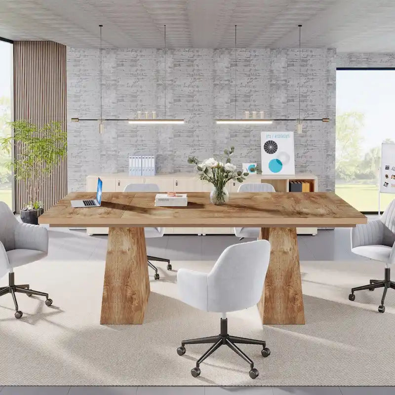 63-Inch Modern Rectangular Dining Table for 4-6 People