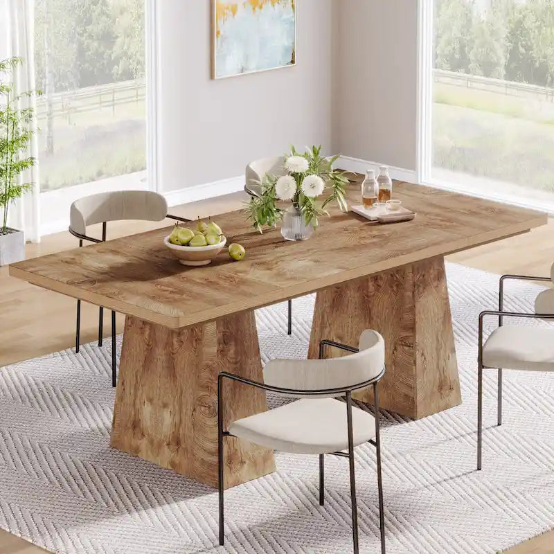 63-Inch Modern Rectangular Dining Table for 4-6 People