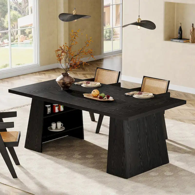 63-Inch Modern Rectangular Dining Table for 4-6 People