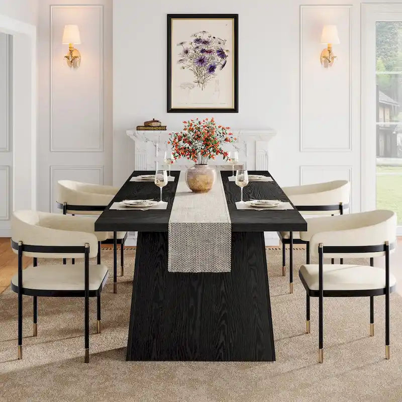 63-Inch Modern Rectangular Dining Table for 4-6 People