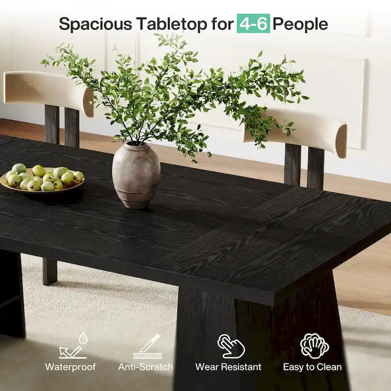 63-Inch Modern Rectangular Dining Table for 4-6 People