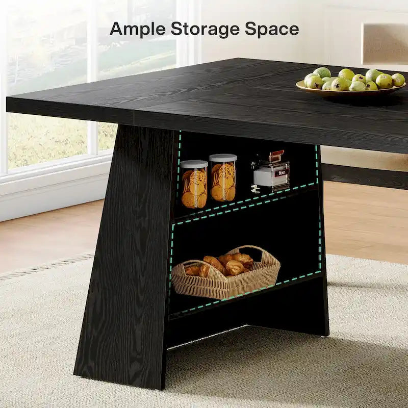63-Inch Modern Rectangular Dining Table for 4-6 People