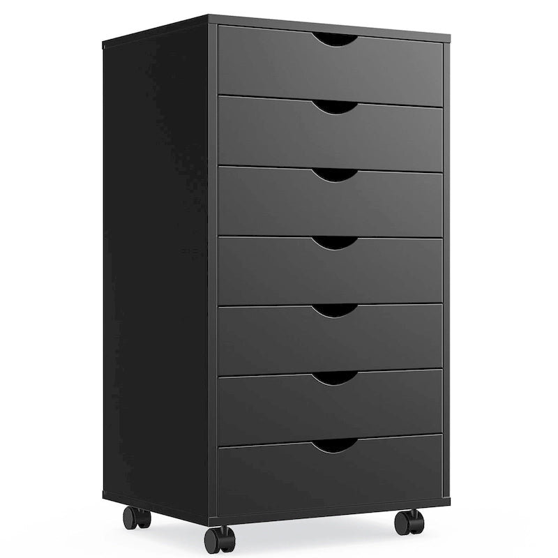7 Drawer Chest with Wheels - Wood Dresser Cabinet Organizer