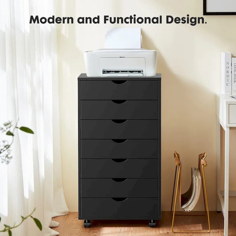 7 Drawer Chest with Wheels - Wood Dresser Cabinet Organizer