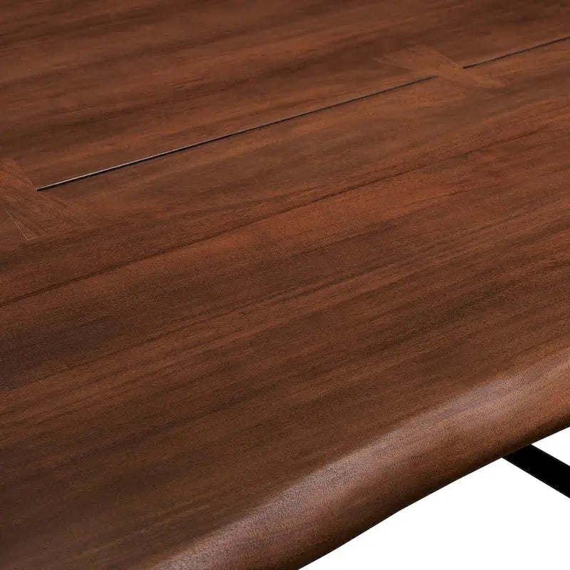 74 Inch Live Edge Acacia Wood Dining Table - Seats 8