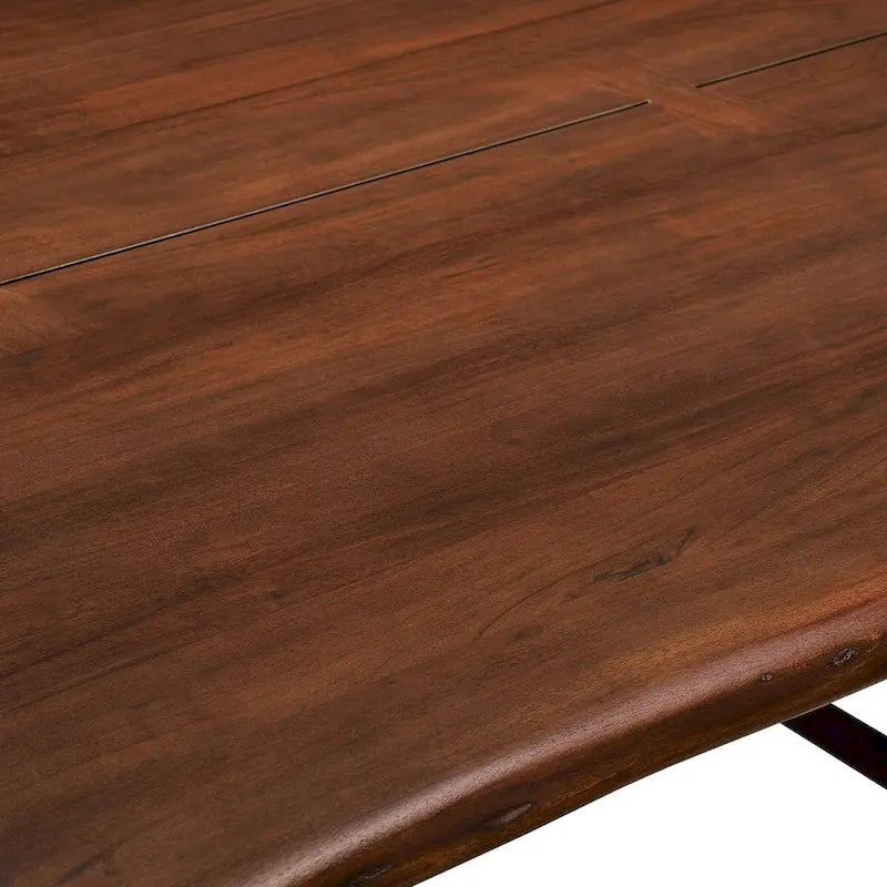 74 Inch Live Edge Acacia Wood Dining Table - Seats 8