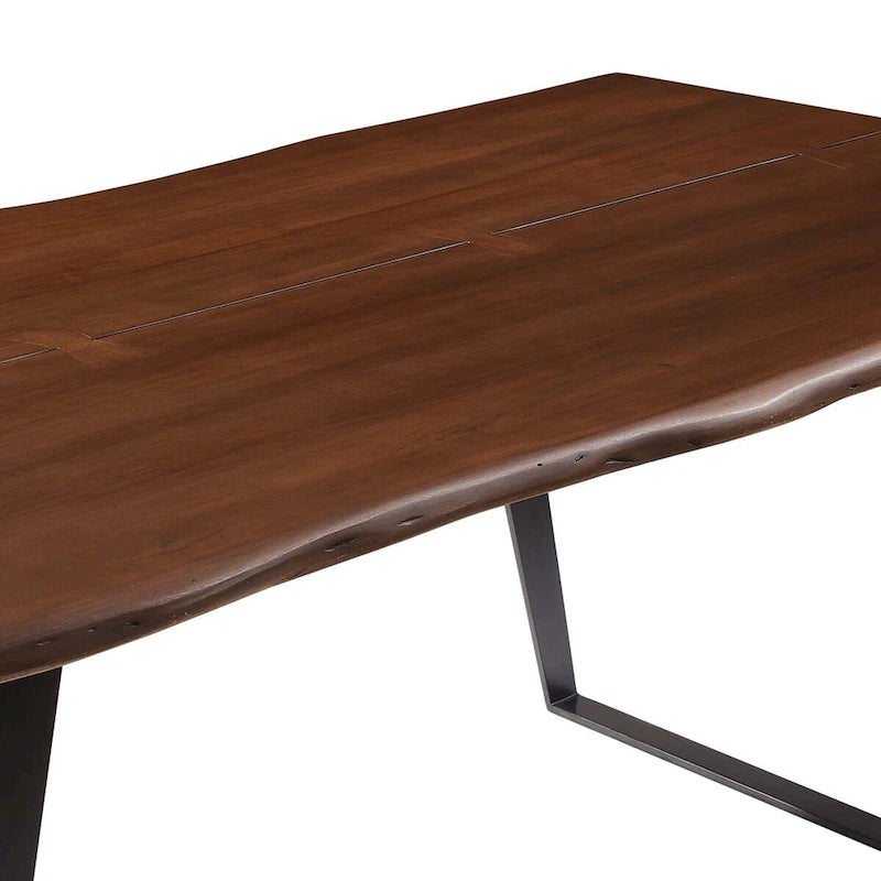 74 Inch Live Edge Acacia Wood Dining Table - Seats 8