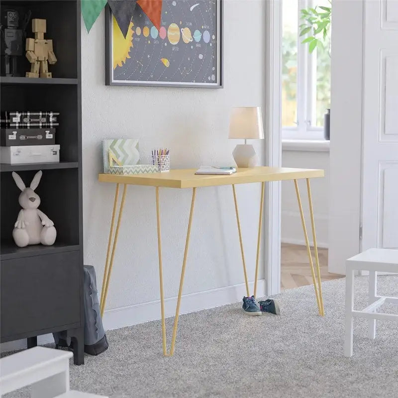 Retro Slim Computer Desk with Hairpin Legs