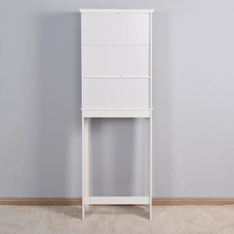 Over-The-Toilet Wooden Storage Cabinet with Open Shelf - 23.62"W x 67.32"H