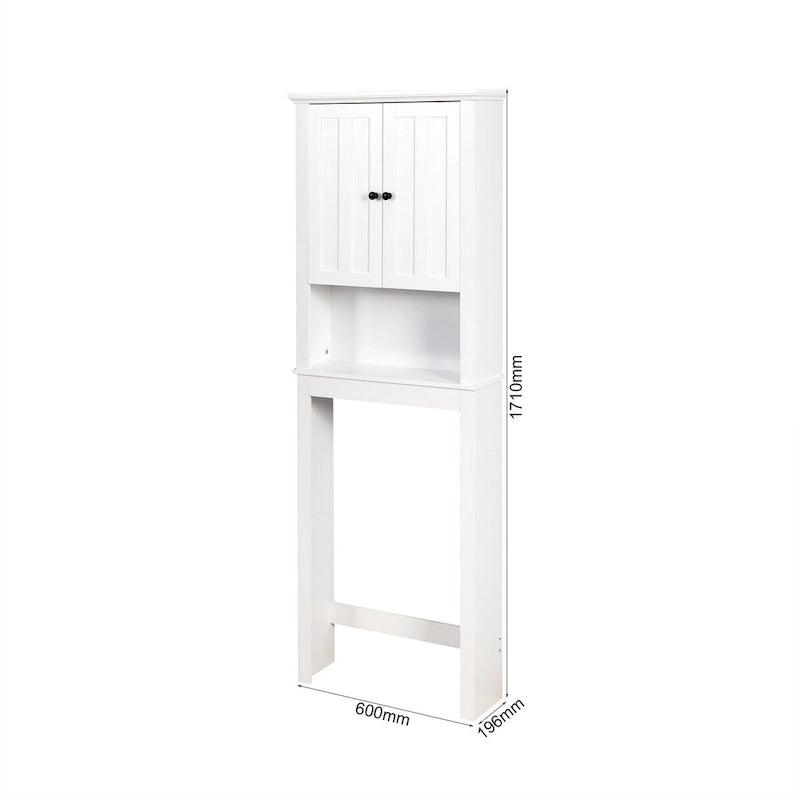 Over-The-Toilet Wooden Storage Cabinet with Open Shelf - 23.62"W x 67.32"H